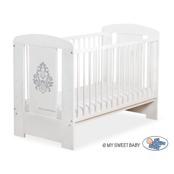 Lettino Neonato 120x60cm Bianca Grigio Glamour