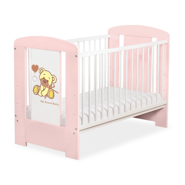 Lettino Neonato 120x60cm Creme Rosa Cipria Nastro