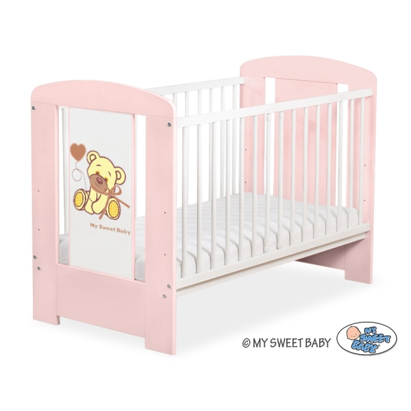 Lettino Neonato 120x60cm Creme Rosa Cipria Nastro