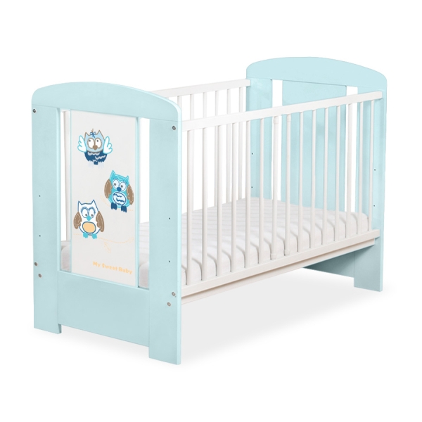 Lettino Neonato 120x60cm Marrone Menta Gufi