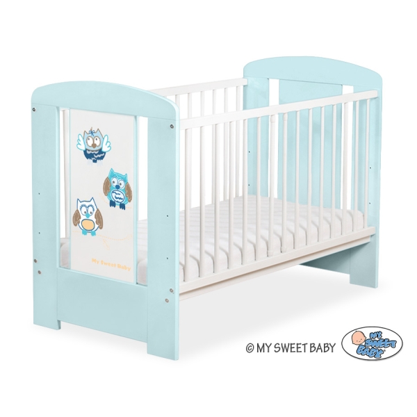 Lettino Neonato 120x60cm Marrone Menta Gufi