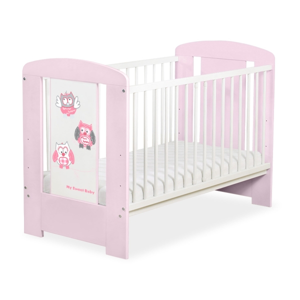 Lettino Neonato 120x60cm Marrone Rosa Gufi
