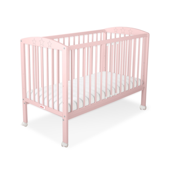 Lettino Neonato 120x60cm Rosa Cipria Stelle
