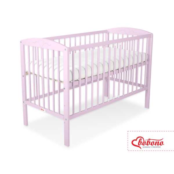 Lettino Neonato 120x60cm Rosa Cuori