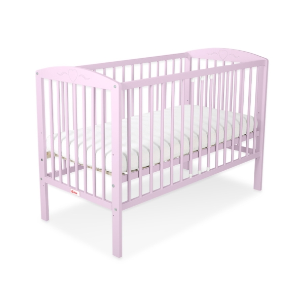 Lettino Neonato 120x60cm Rosa Cuori