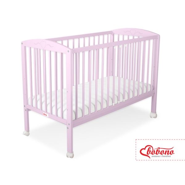 Lettino Neonato 120x60cm Rosa Cuori