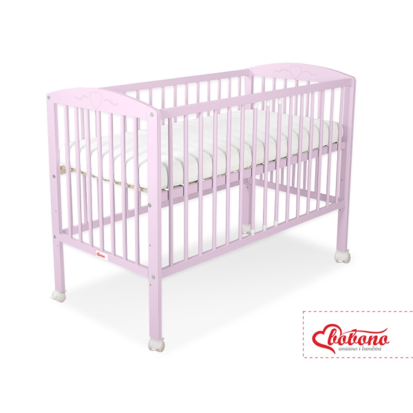 Lettino Neonato 120x60cm Rosa Cuori