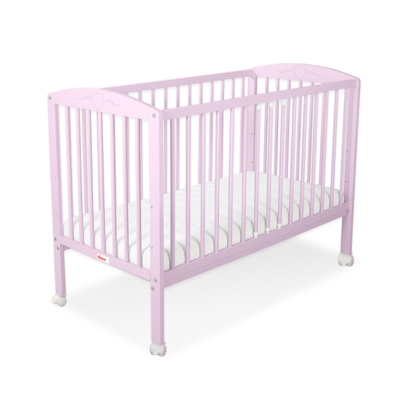 Lettino Neonato 120x60cm Rosa Cuori