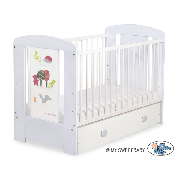 Lettino Neonato con Cassetto 120x60cm Maxi Foresta