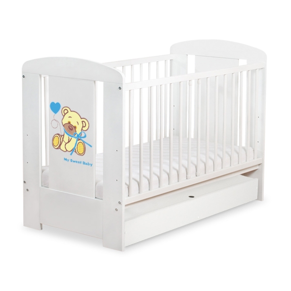 Lettino Neonato con Cassetto 120x60cm Standard Creme Nastro