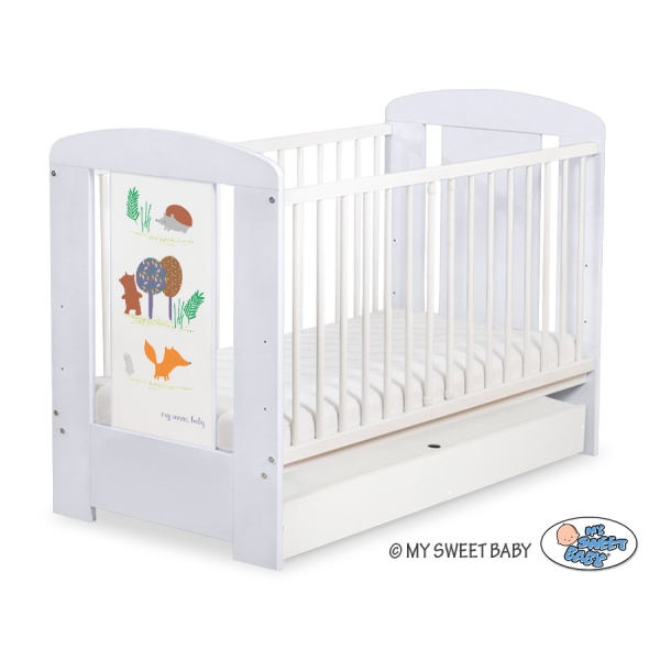 Lettino Neonato con Cassetto 120x60cm Standard Foresta