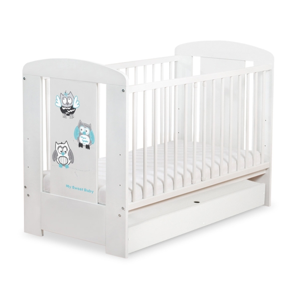 Lettino Neonato con Cassetto 120x60cm Standard Gufi