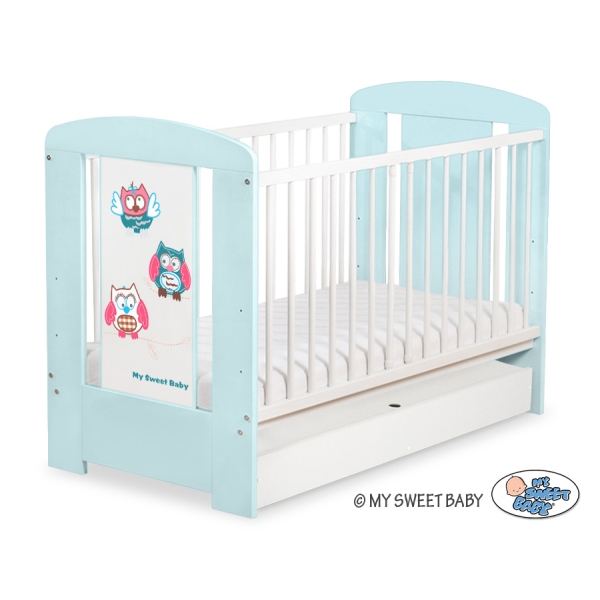 Lettino Neonato con Cassetto 120x60cm Standard Gufi