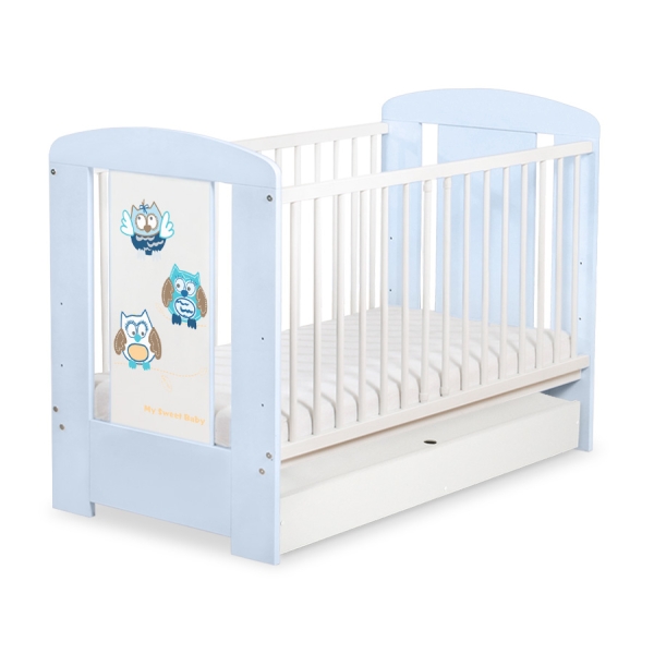 Lettino Neonato con Cassetto 120x60cm Standard Gufi
