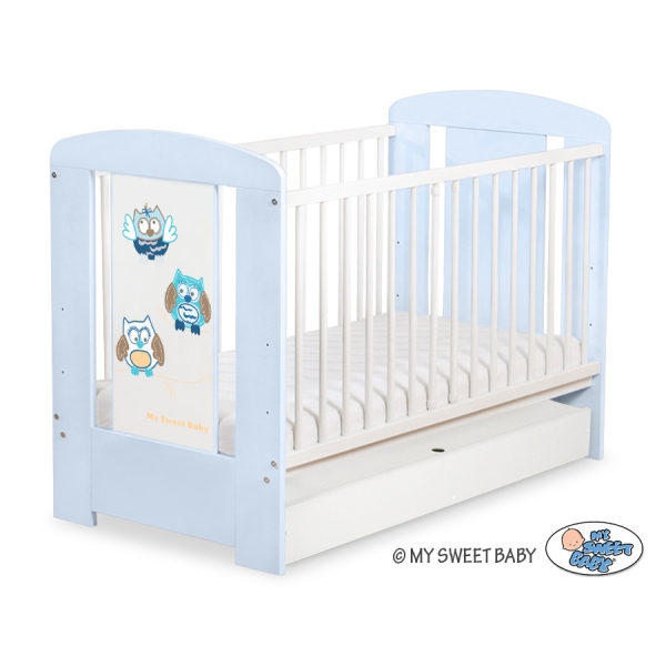 Lettino Neonato con Cassetto 120x60cm Standard Gufi