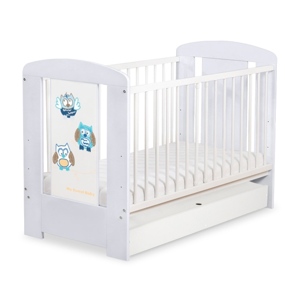 Lettino Neonato con Cassetto 120x60cm Standard Gufi
