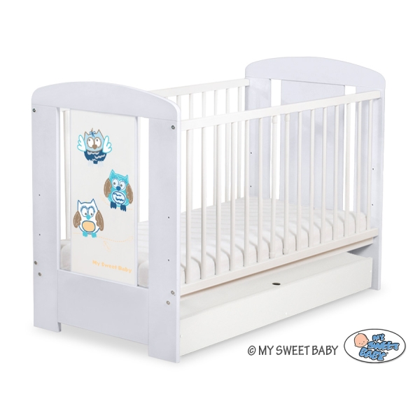 Lettino Neonato con Cassetto 120x60cm Standard Gufi