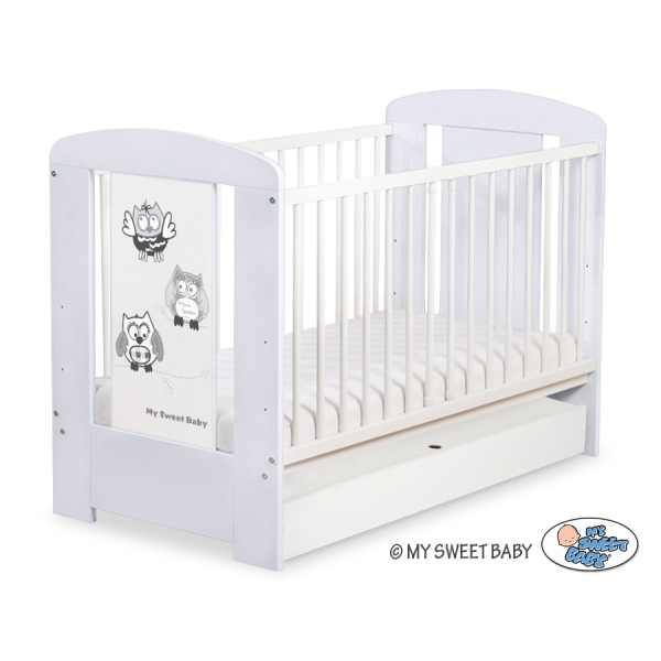 Lettino Neonato con Cassetto 120x60cm Standard Gufi