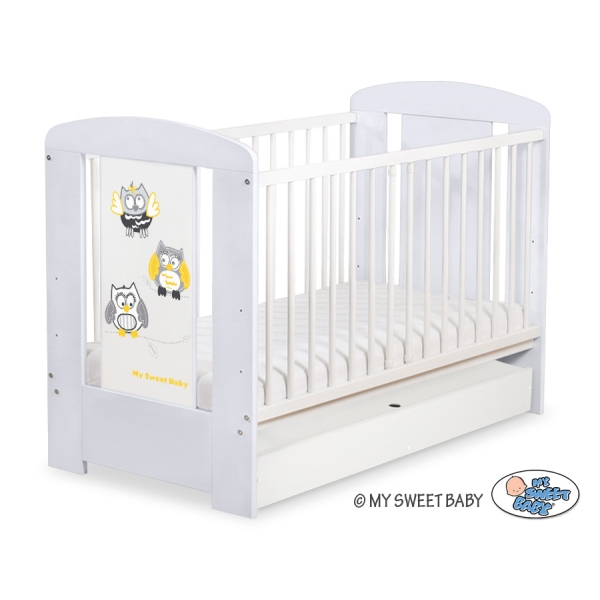Lettino Neonato con Cassetto 120x60cm Standard Gufi