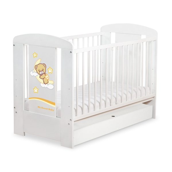 Lettino Neonato con Cassetto 120x60cm Standard Notte