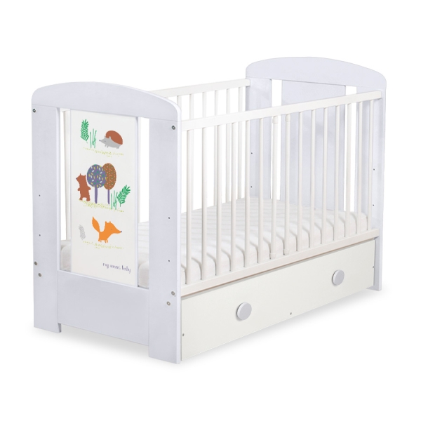 Lettino per Neonato 120x60cm con Cassetto Maxi Foresta