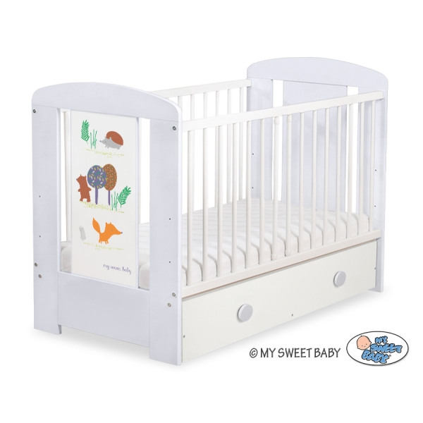 Lettino per Neonato 120x60cm con Cassetto Maxi Foresta