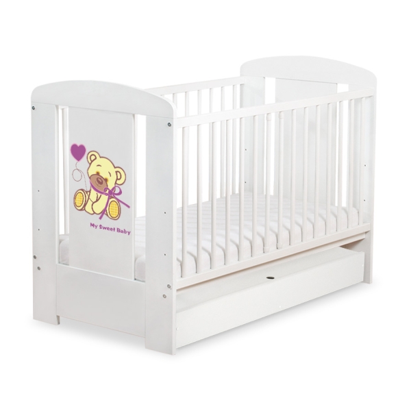 Lettino per Neonato 120x60cm con Cassetto Standard Creme Nastro