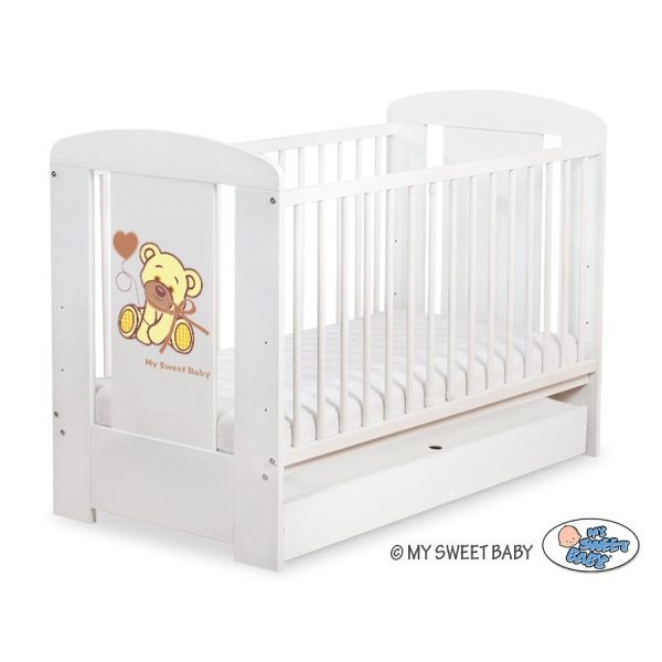 Lettino per Neonato 120x60cm con Cassetto Standard Creme Nastro