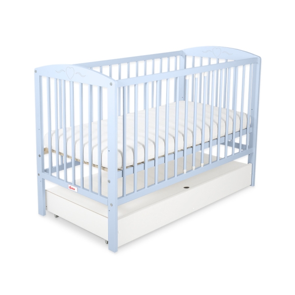 Lettino per Neonato 120x60cm con Cassetto Standard Cuori