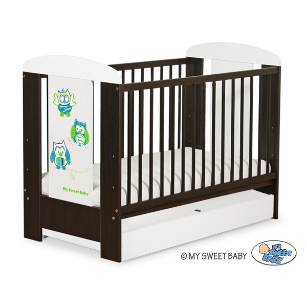 Lettino per Neonato 120x60cm con Cassetto Standard Gufi