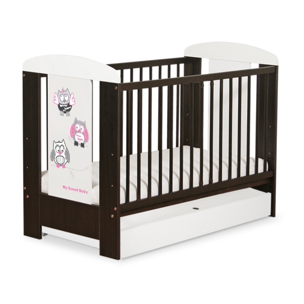 Lettino per Neonato 120x60cm con Cassetto Standard Gufi