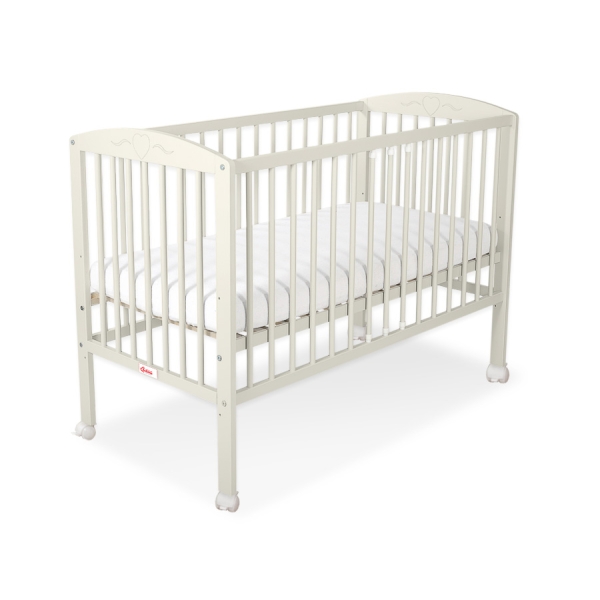 Lettino per Neonato 120x60cm Creme Cuori