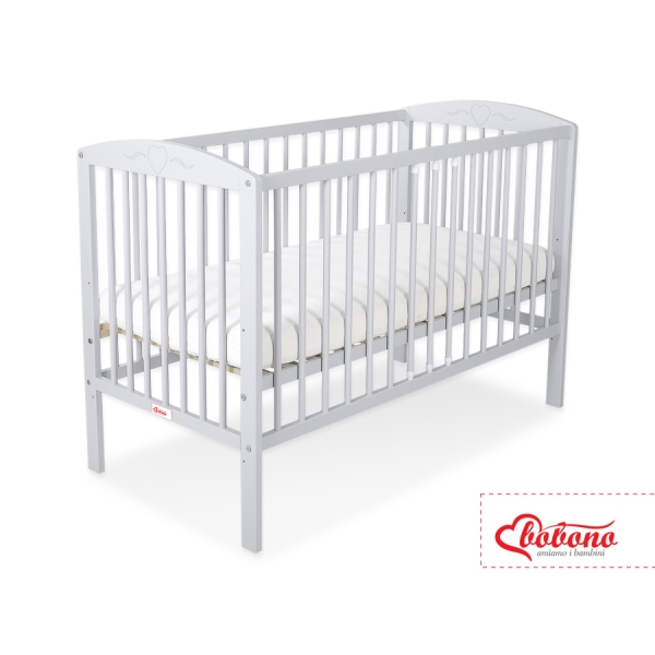 Lettino per Neonato 120x60cm Grigio Cuori