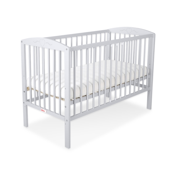 Lettino per Neonato 120x60cm Grigio Cuori
