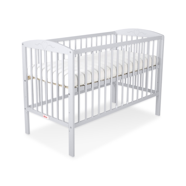 Lettino per Neonato 120x60cm Grigio Cuori