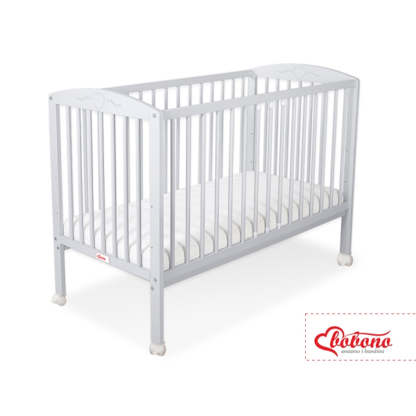 Lettino per Neonato 120x60cm Grigio Cuori