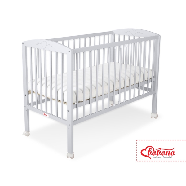 Lettino per Neonato 120x60cm Grigio Cuori