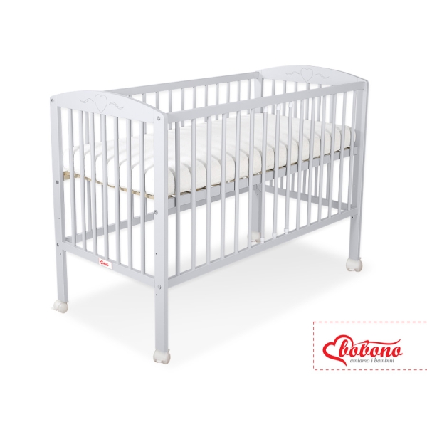 Lettino per Neonato 120x60cm Grigio Cuori