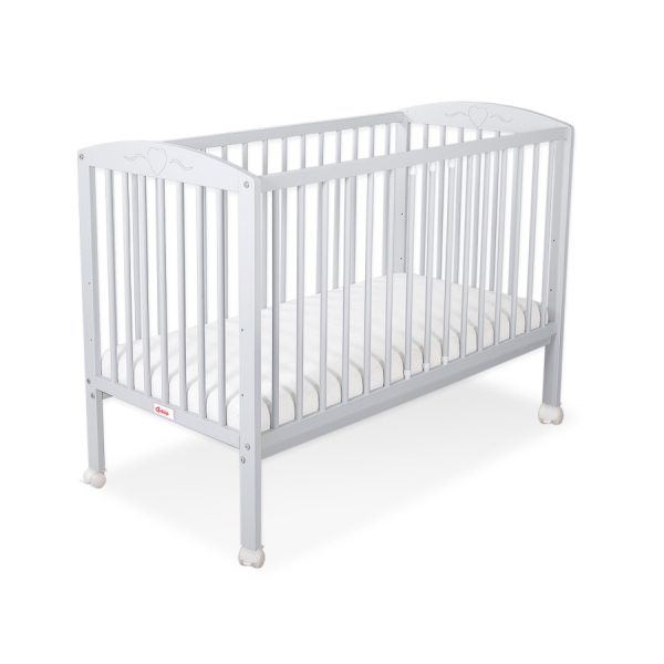 Lettino per Neonato 120x60cm Grigio Cuori
