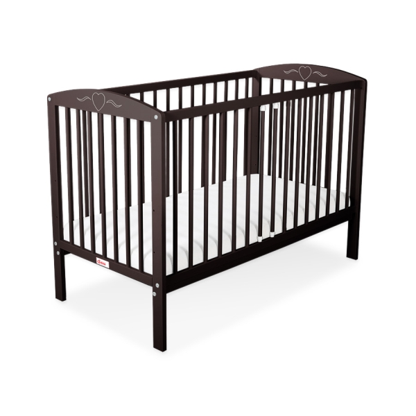 Lettino per Neonato 120x60cm Marrone Cuori