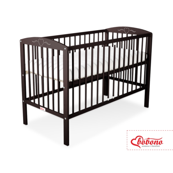 Lettino per Neonato 120x60cm Marrone Cuori