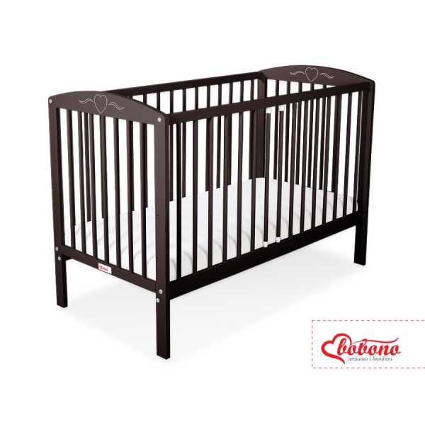 Lettino per Neonato 120x60cm Marrone Cuori