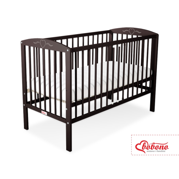 Lettino per Neonato 120x60cm Marrone Cuori