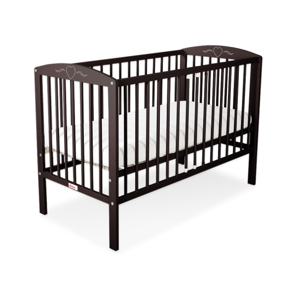 Lettino per Neonato 120x60cm Marrone Cuori