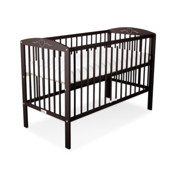 Lettino per Neonato 120x60cm Marrone Cuori