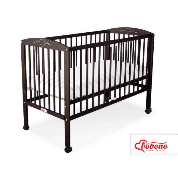 Lettino per Neonato 120x60cm Marrone Cuori