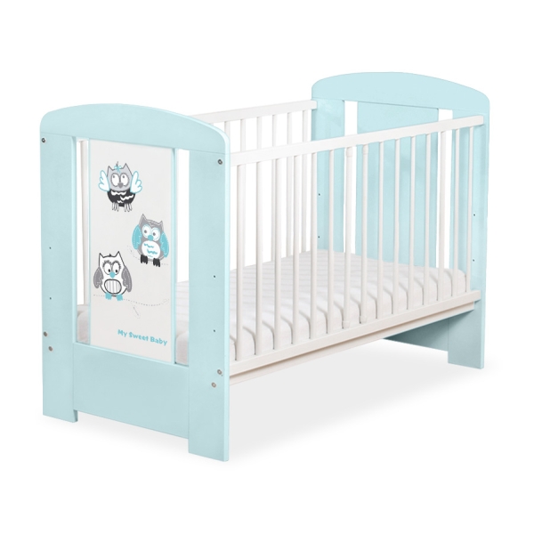 Lettino per Neonato 120x60cm Marrone Menta Gufi