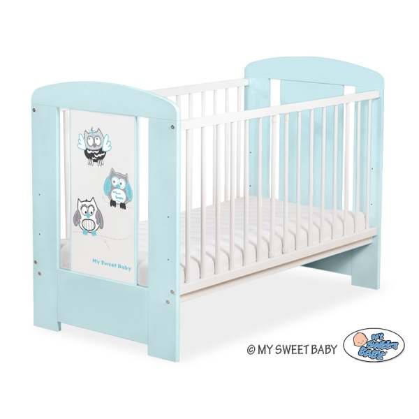 Lettino per Neonato 120x60cm Marrone Menta Gufi
