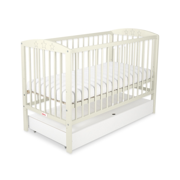 Lettino per Neonato 120x60cm con Cassetto Standard Stelle