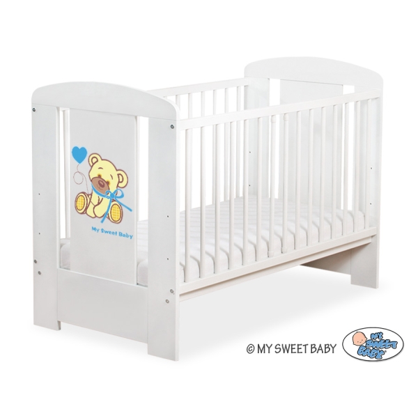 Letto Bebè 120x60cm Bianca Blu Nastro